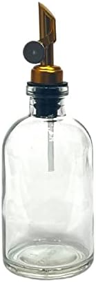 סומק רוקח 8-אונקיה רוקח ברור זכוכית בקבוק עם מתכת יוצקים זרבובית / שמנים, חומץ, קפה סירופים | מי פה / בקבוקים למטבח,